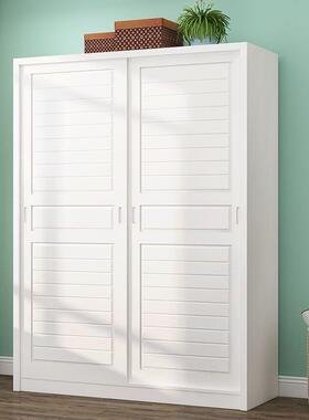 推拉滑约门DER衣柜舍实木2门简简易出租房柜子卧室儿移童衣橱宿组