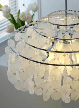 法式轻奢客厅贝现壳风吊灯代简大厅58176铃主卧约室餐厅网红主灯