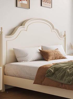 美物式白色VGD木床现代简约1.8法实式双人主卧米高箱储公主女孩床