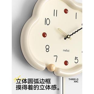 简2约挂墙免打孔创意客静音家 @?云朵挂钟厅用钟表025新款 $ph