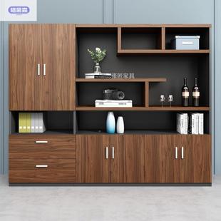 木质地文件老板室靠柜背景墙书柜TXU落资料柜办公室家具板式 储物