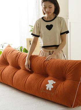 锦丝绒轻奢小清新通绣软垫靠背三XFC21042卡角靠垫床大刺抱枕头高