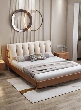 奢简约床家用人卧室双床现代民宿酒主店单人轻JCK床软包靠背床头