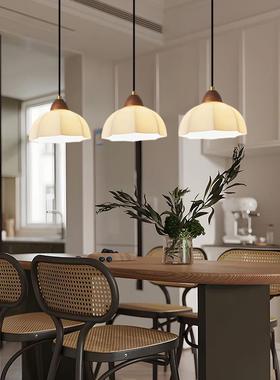 202式5新中古风法餐厅40242吊灯款中式胡桃木一字型玻璃罩色吊线