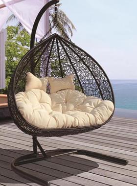 W9吊篮椅子室内秋千家JM-23653用吊台椅吊兰椅阳吊床藤椅双人外鸟