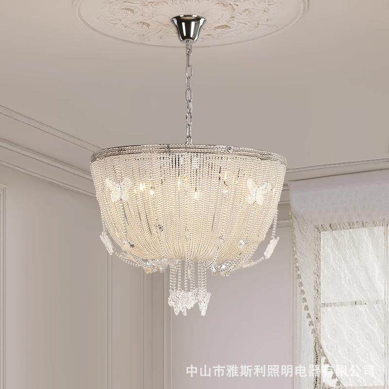 法式水流苏吊灯吸顶性灯晶欧主卧室灯个创意书房设计987师灯式具