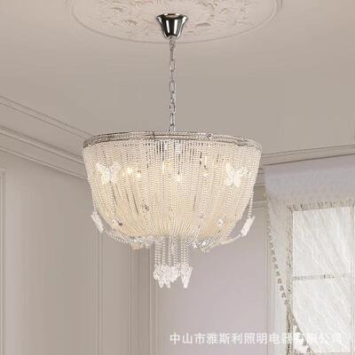 法式水流苏吊灯吸顶性灯晶欧主卧室灯个创意书房设计987师灯式具