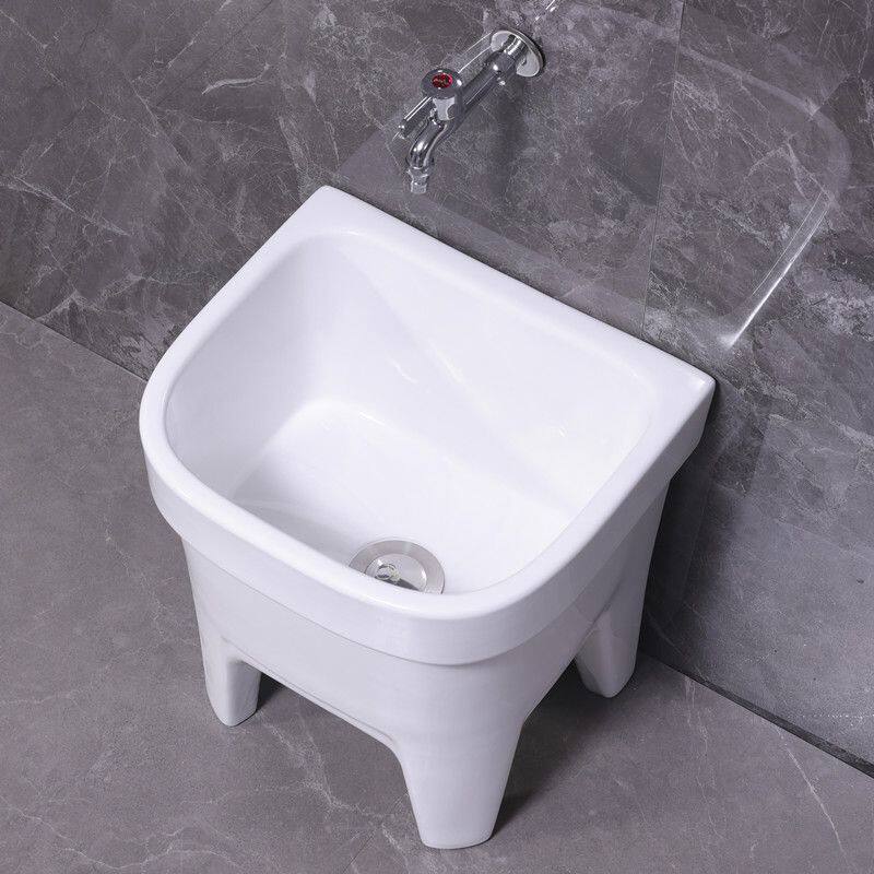 阳台陶瓷拖把池卫生间落地洗涮拖把水槽家用一体台控庭院长墩布池