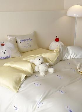 AM童M176U高端A类儿天丝床单四件套丝滑亲肤卡通单可爱被套双人床