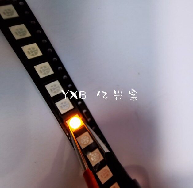 5050高亮贴片LED灯珠黄色led发光管5050黄光黄灯琥珀色9000个一盘