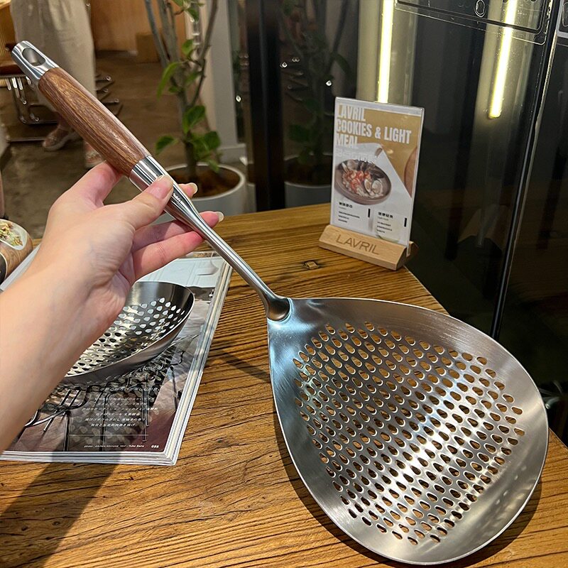 漏勺304不锈钢笊篱大头勺家用拌面水饺油炸火锅煮面沥水花椒漏勺