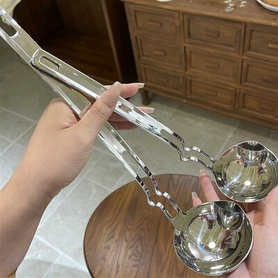 316食品级隔油勺套装不锈钢家用长柄盛汤勺子火锅漏勺大号加深厚