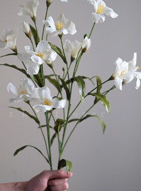仿真花高档新款客厅油桐花束假花高枝插花布置摆件绢花摆设加花瓶