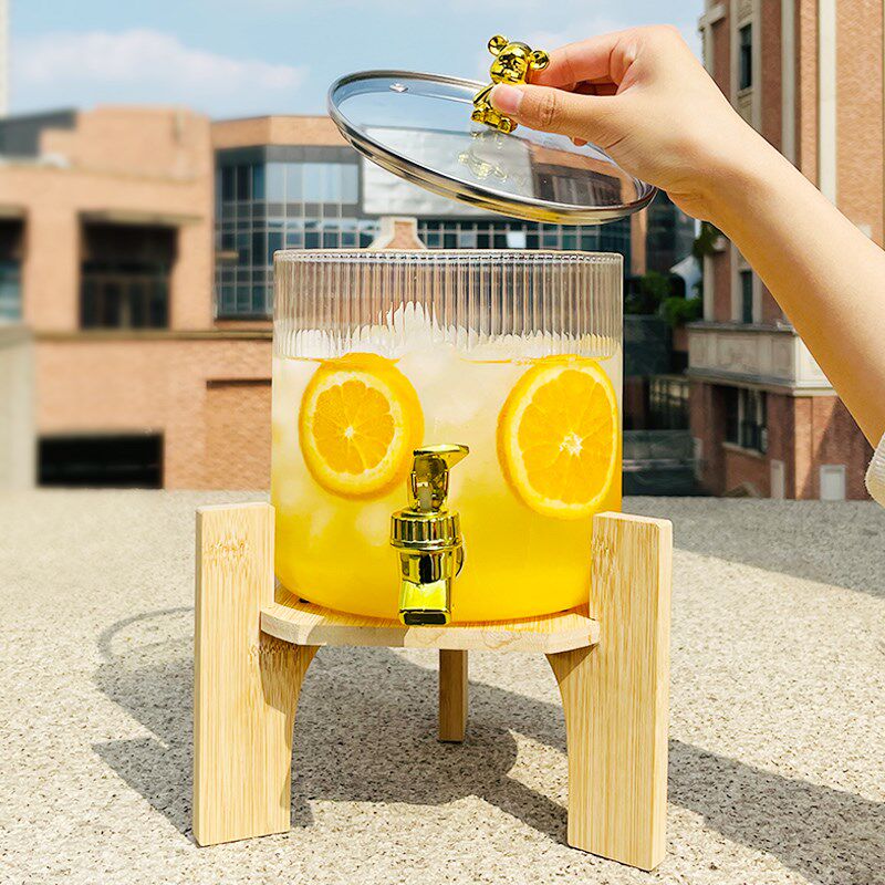 玻璃调酒桶耐高温大容量自制啤酒水果茶果汁桶带龙头威士忌饮料桶