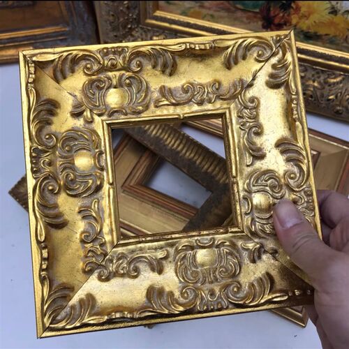 天隆出口古典实木欧式画框油画框洛可可小金框可装裱定制挂墙挂画