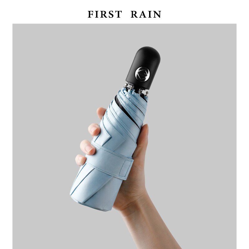 初雨自动伞全自动折叠雨伞女小巧便携迷你超轻黑胶男五折伞小巧便