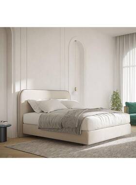 法式奶油风生女床布艺床计家用主卧设师落人地97900双床