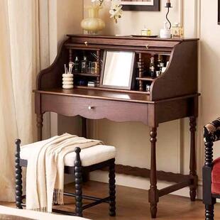 法式古琴台卷复帘梳妆卧室15钢琴法式复复古风梳妆台复古梳妆台古