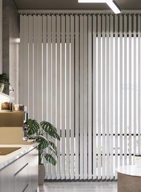 掬水帘仿麻遮光垂隔窗帘办公室防阳台断水防污透直QVP景遮阳竖百