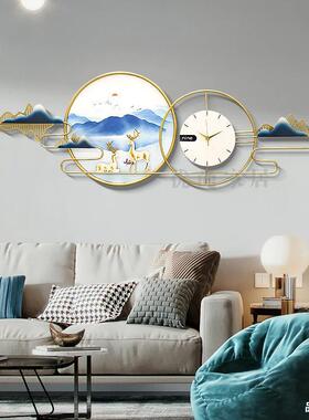 古典新中挂式挂饰钟NOX尚创意客厅家用餐时厅钟客厅玄关壁挂钟山