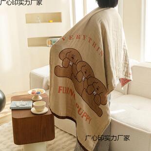 日式卡通全棉浴巾四洗层纯纱汗布棉麻吸水吸速干大毛GJY巾浴巾薄