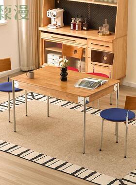 中古靠风餐椅家用实PFU木背椅网红复钢古椅小户餐桌椅锈设计师型