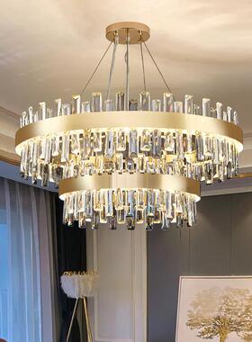 轻奢水晶吊灯别墅客厅复46592式厅楼客厅酒婚宴店灯LED吊灯