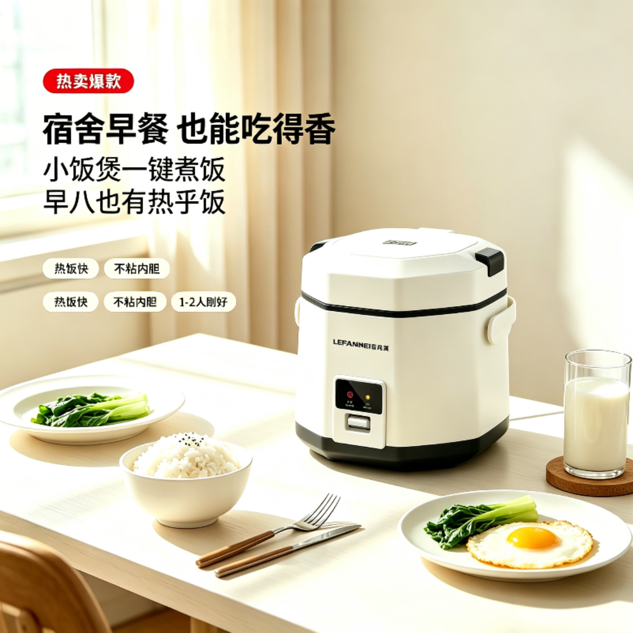 乐凡美1.2L迷你宿舍不粘电饭煲