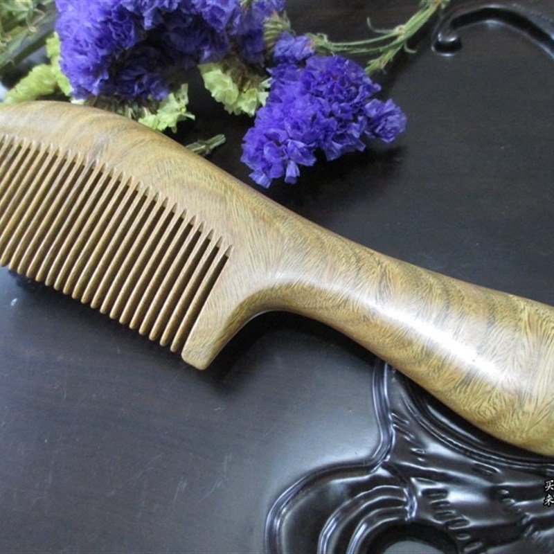 绿檀木梳子加厚定制刻字脱发天然礼品简单款式男女长发檀香木头防