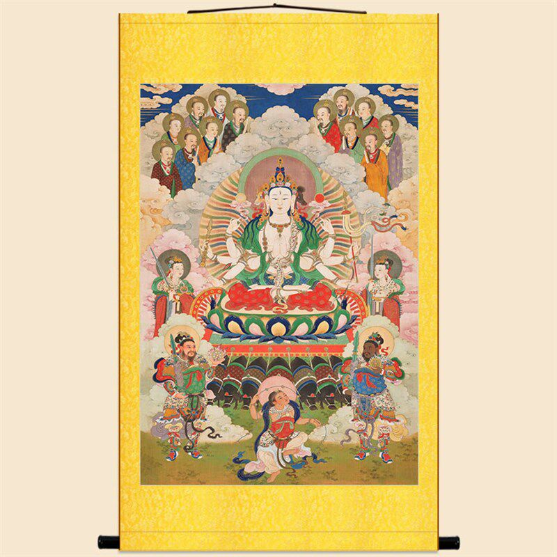 南斗北斗星君斗姆斗姥画像 佛堂卷轴挂画水陆画绢布材质神像画