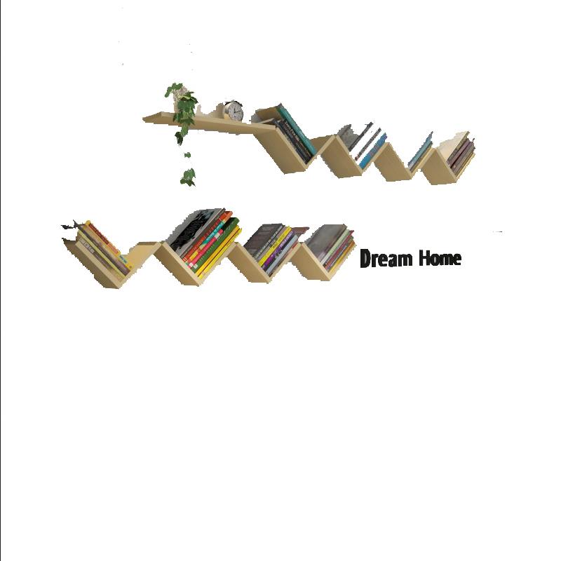 实视木无漆免孔墙ZXH上置打物架书架墙壁创意格子电背景装收饰纳