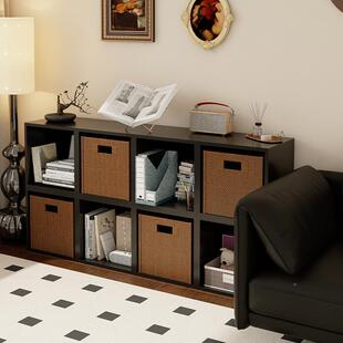 由组合格地子柜落书架客厅收纳自LF183000八单个实木宫格柜带门儿