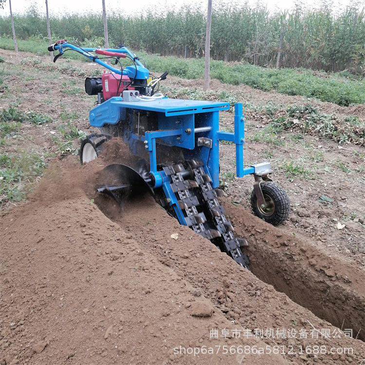 195手推双链条道路开沟机