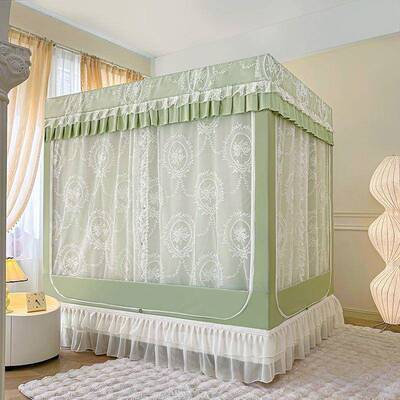 轻奢新款蚊蚊帐公主尘床帘三开遮光床PMB幔一体式宝防门宝防摔坐