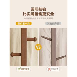 实木全身落地试家CYJ023用卧室可旋镜转移动衣镜子带挂衣架一体穿