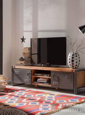 美式铁VPJ艺实复古工业风宿客厅听电视柜创意储物视地木柜loft民