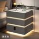 实奢木床头柜功能轻无线悬浮带多灯智能现代简BSG约充卧室电床边