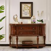 圆简约进门轻奢欧玄关桌走饰廊装 美全实木玄关柜530台式 半式 柜供