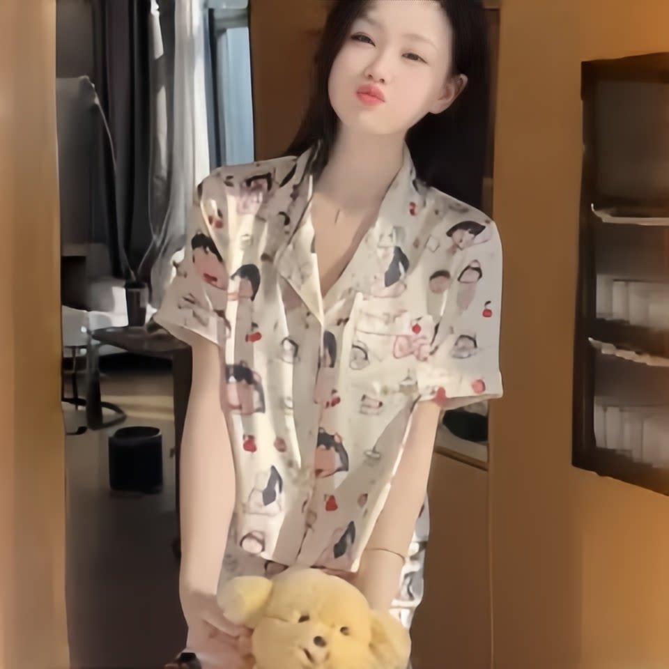 樱桃小丸子真丝睡衣礼盒套装