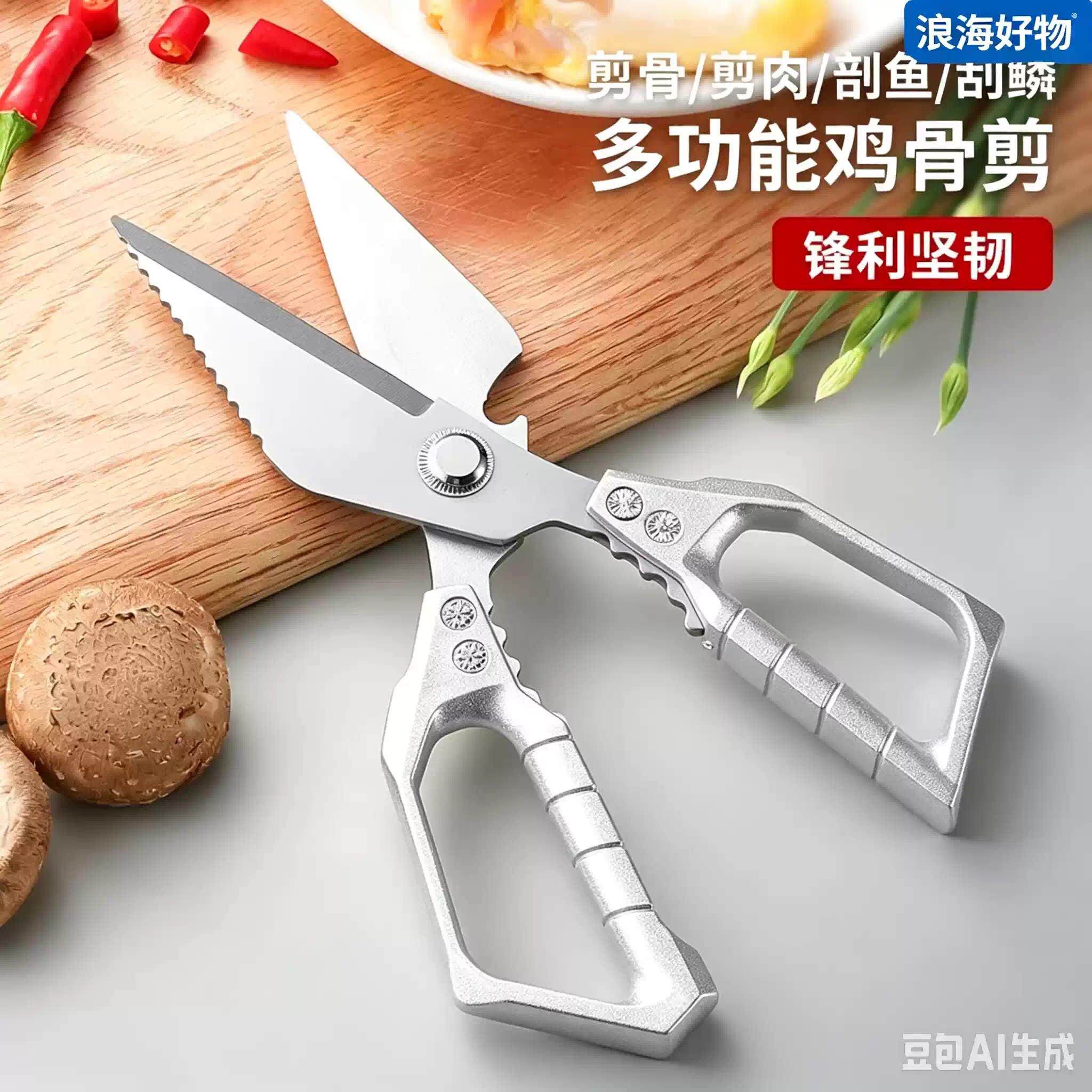 【下单立减5865620】强力厨房专多功能鸡剪鸭烤肉杀鱼剪用强力食
