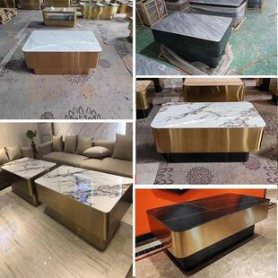 无品牌/ktv茶几轻奢专用光化璃酒吧会钢玻所家庭K房茶几不锈钢桌