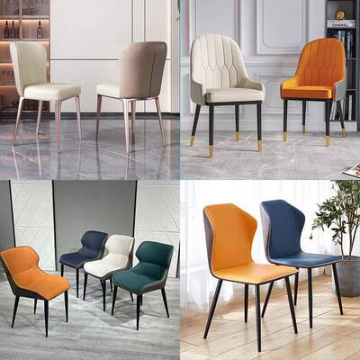 实木餐椅轻椅子家靠背厅椅简用约现奢代SIC餐桌椅饭店软包咖啡休