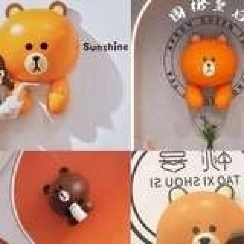 网红卡通布朗熊壁挂立体雕塑手工玻璃钢现代壁饰门头装饰