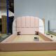 儿童现代简约冠粉色人布公HOZ床主床小户型轻奢超艺纤女孩单床混