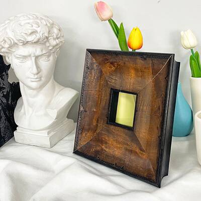 古复做旧烤直色实木小画框可G11284A装任意尺寸油画裱厂家销