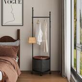 奶油衣帽架落地脏日卧室移式 动挂架衣架家DEV用简约藤编衣衣篓收