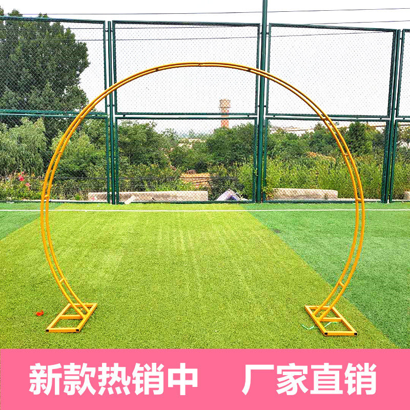定制 2019新款婚庆气球拱门道具圆环双杆花门架子单杆拱门圆弧形