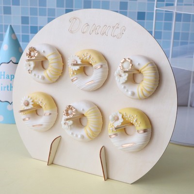 一次性甜甜圈架子摆台展示架婚礼冷餐甜品台支架装饰挂架木质道具