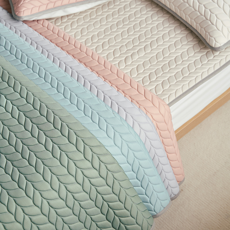 A类夏季凉可水洗感乳胶凉席三件套 纯色可折叠床单款软席冰丝席子