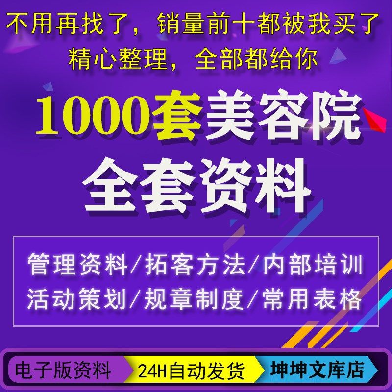 美容院管理制度营销策划运营方案推广医美店销售话术流程表格资料